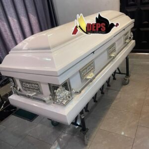 Dome White Silver Last Supper Casket