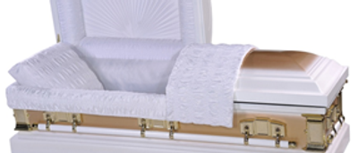 Sunset Gold White Steel Casket
