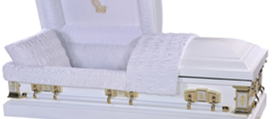 White Finish Steel Casket